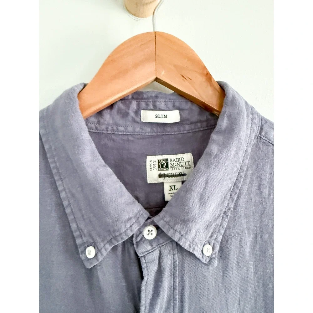 J.Crew | Baird McNutt Irish Linen Shirt in Faded Indigo Blue | Sz XL